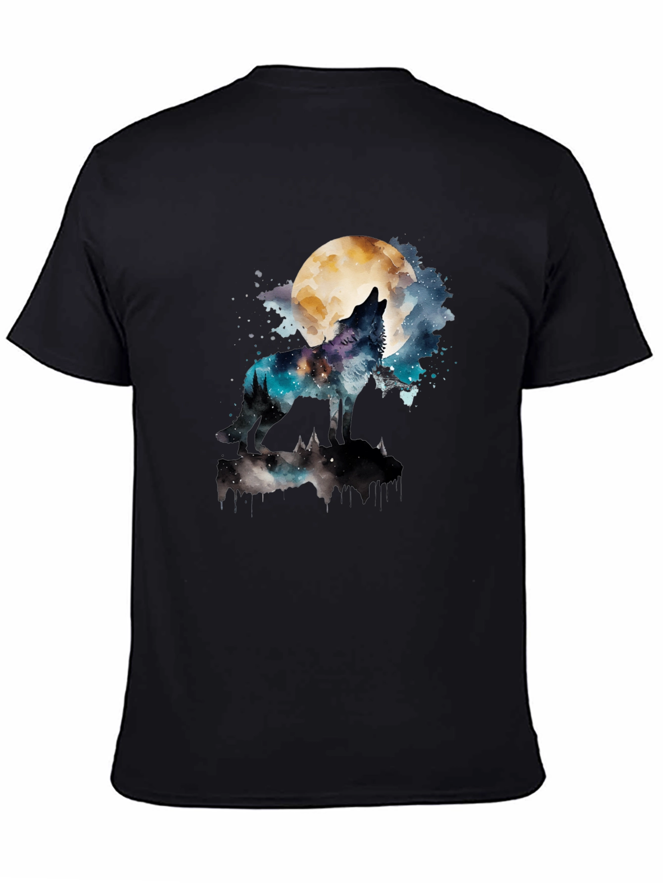 Wolf Howling at Moon Graphic T-Shirt