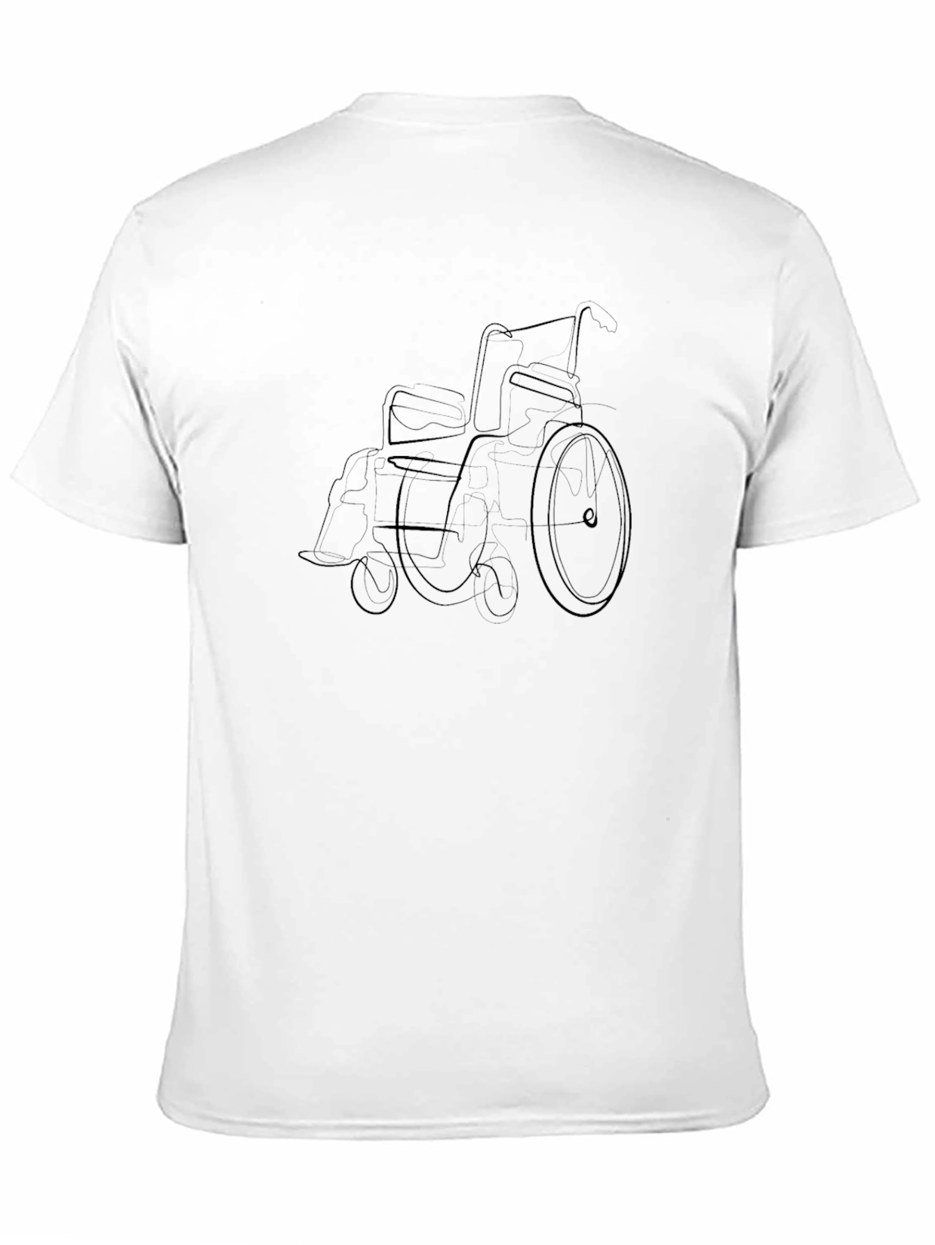 Wheelchair Line Art Black T-Shirt
