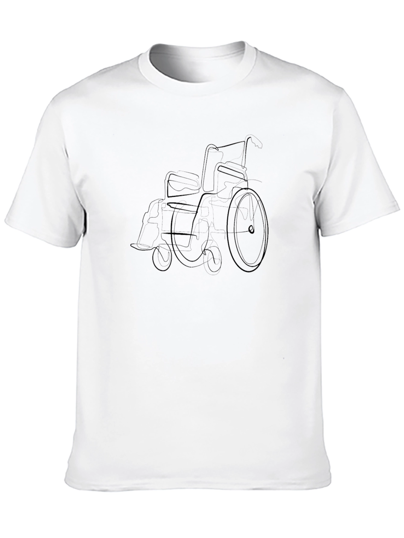 Wheelchair Line Art Black T-Shirt