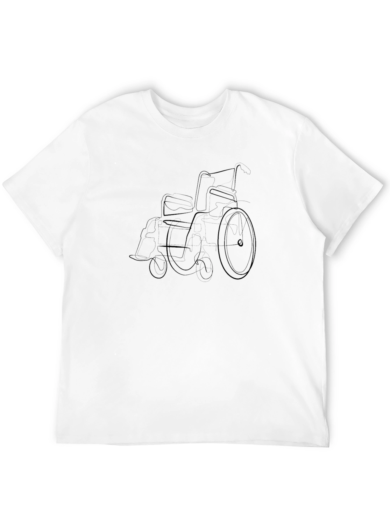 Wheelchair Line Art Black T-Shirt