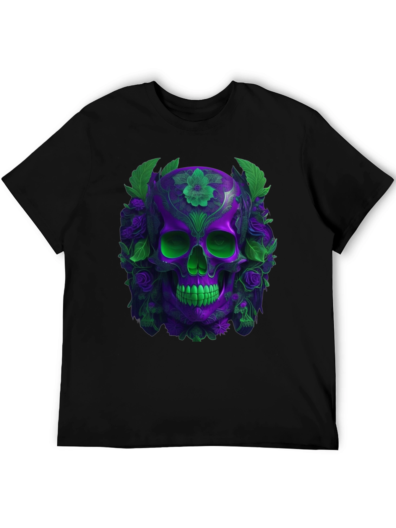 Floral Skull Graphic T-Shirt
