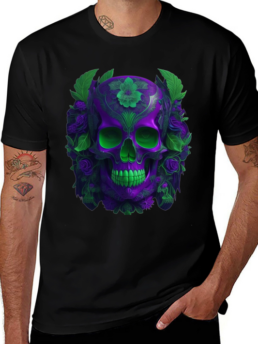 Floral Skull Graphic T-Shirt