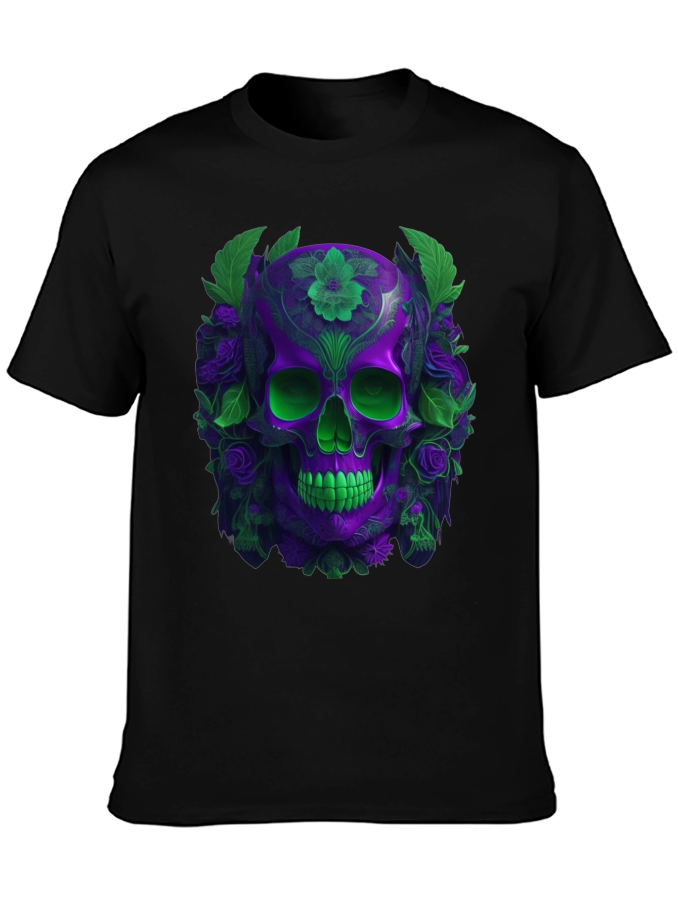 Floral Skull Graphic T-Shirt
