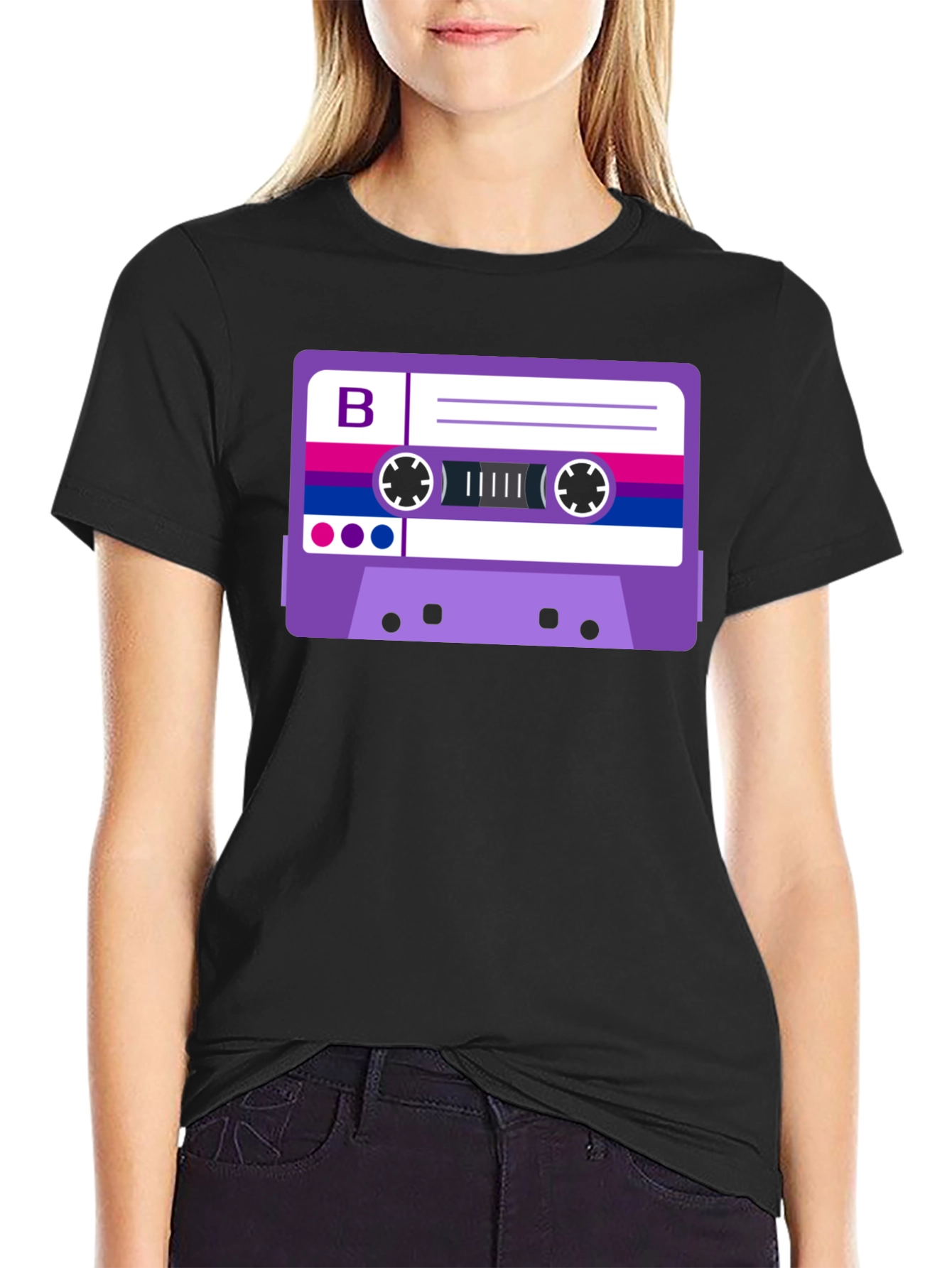 Bisexual Pride Cassette Tape Graphic Tee