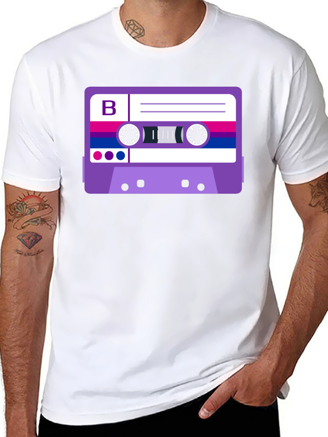 Bisexual Pride Cassette Tape Graphic Tee