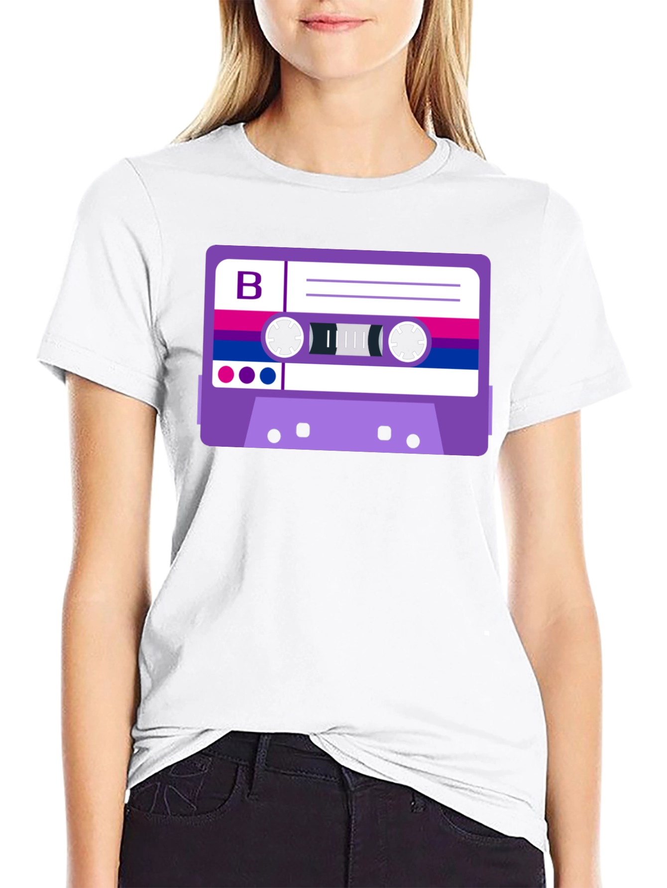 Bisexual Pride Cassette Tape Graphic Tee