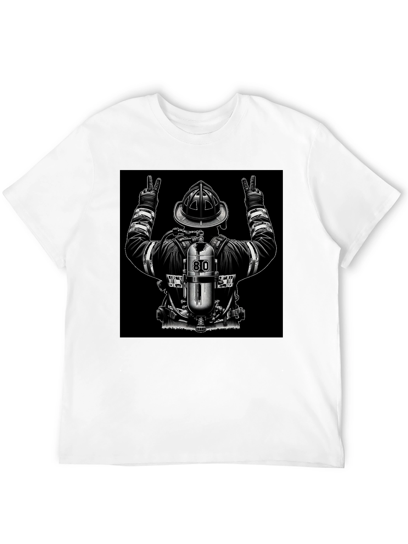 Firefighter Peace Sign Graphic T-Shirt
