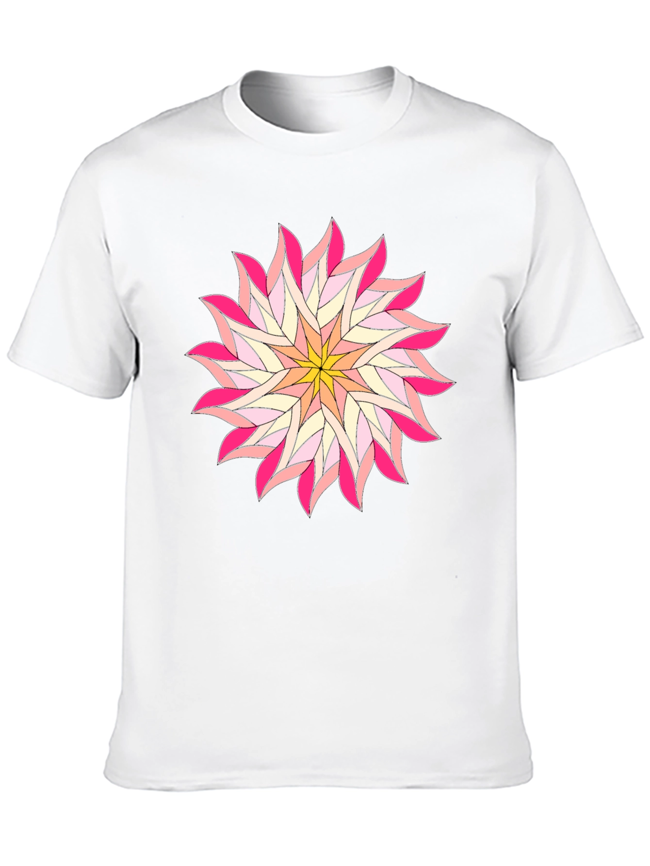 Floral Mandala Graphic T-Shirt - Black