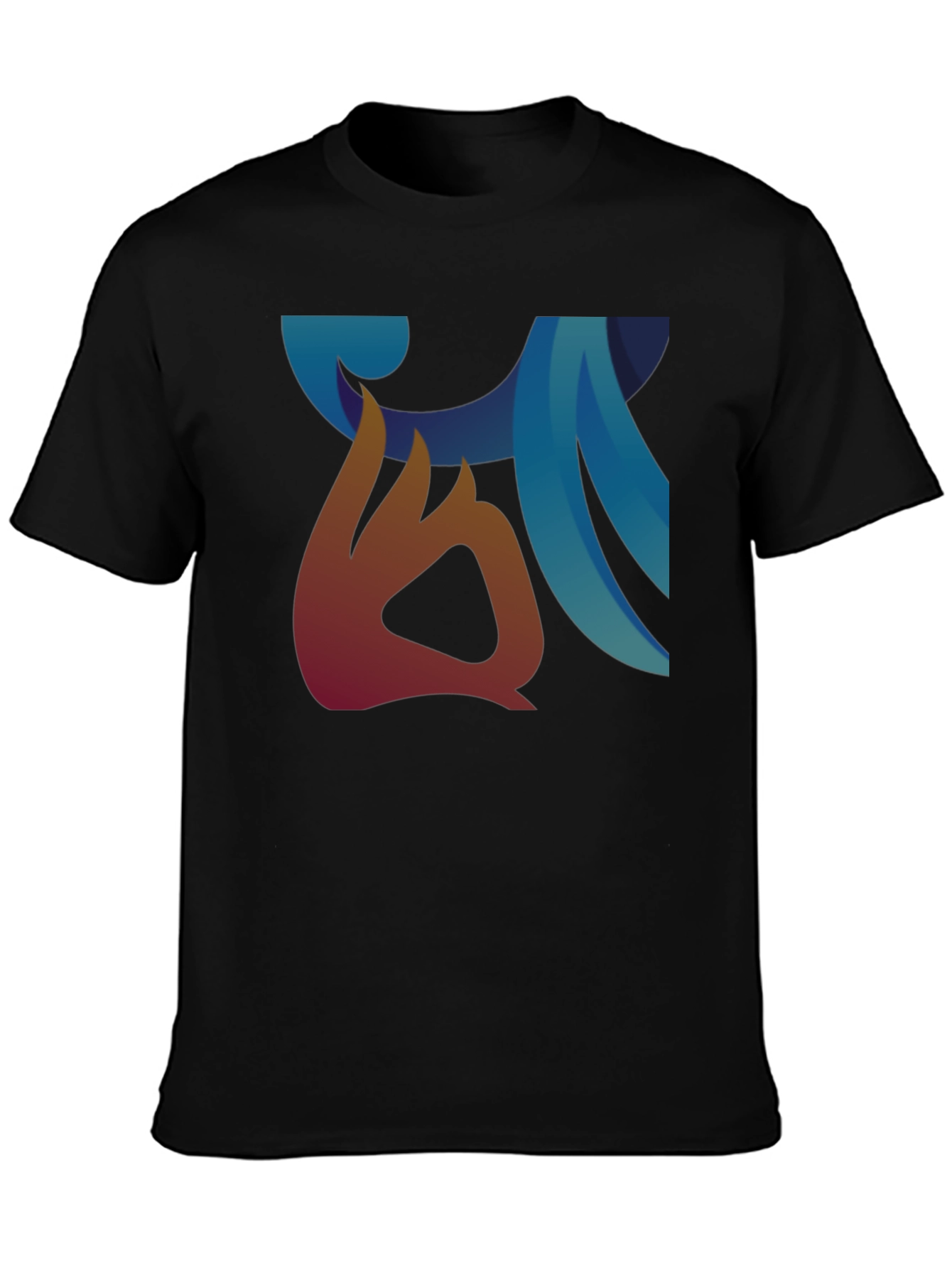 Abstract Graphic Print Black Casual Tee