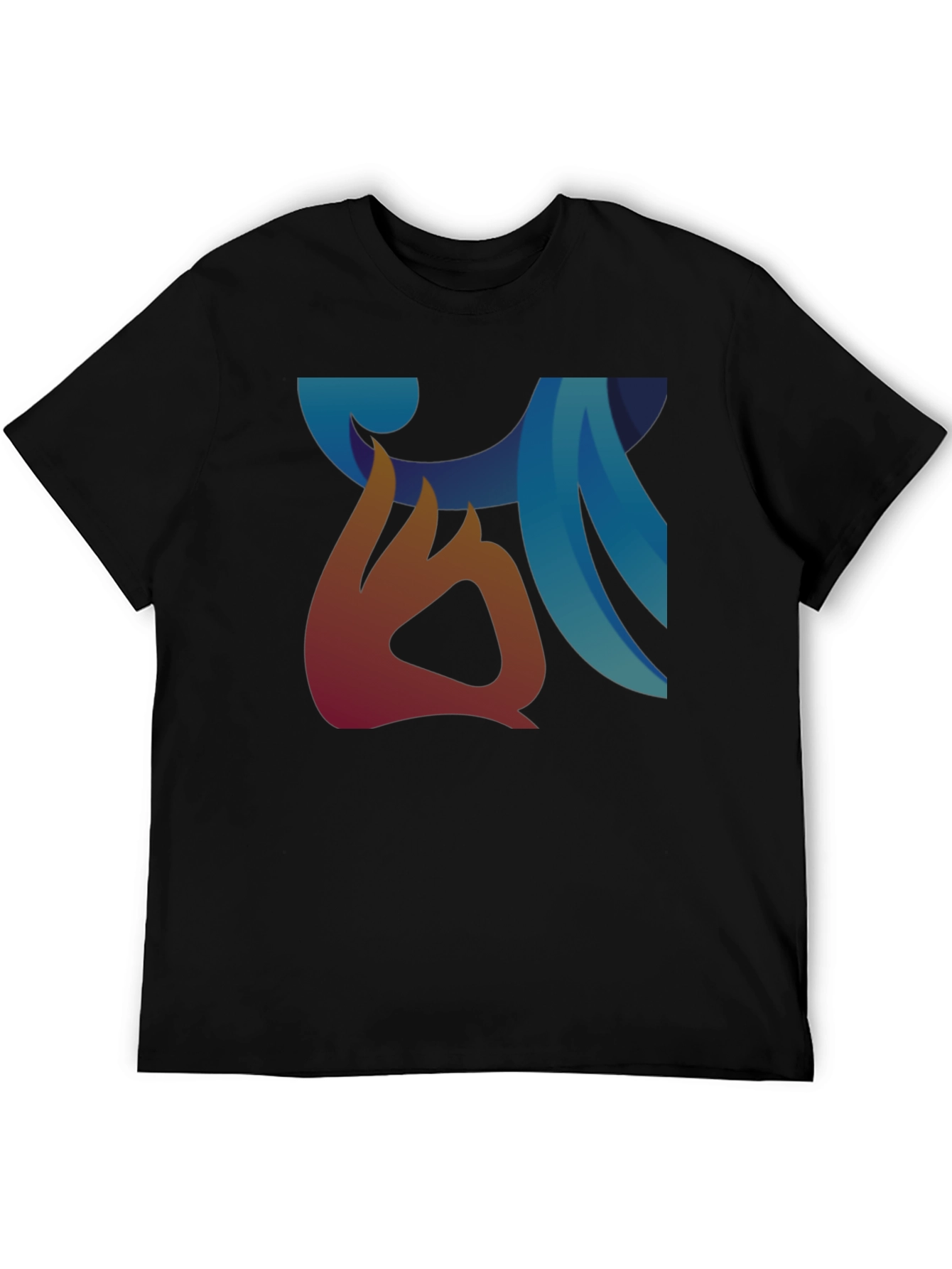 Abstract Graphic Print Black Casual Tee