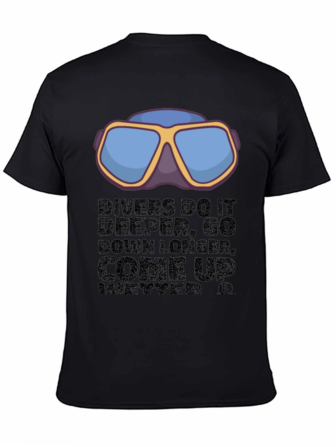 Divers Motto Graphic T-Shirt - Black