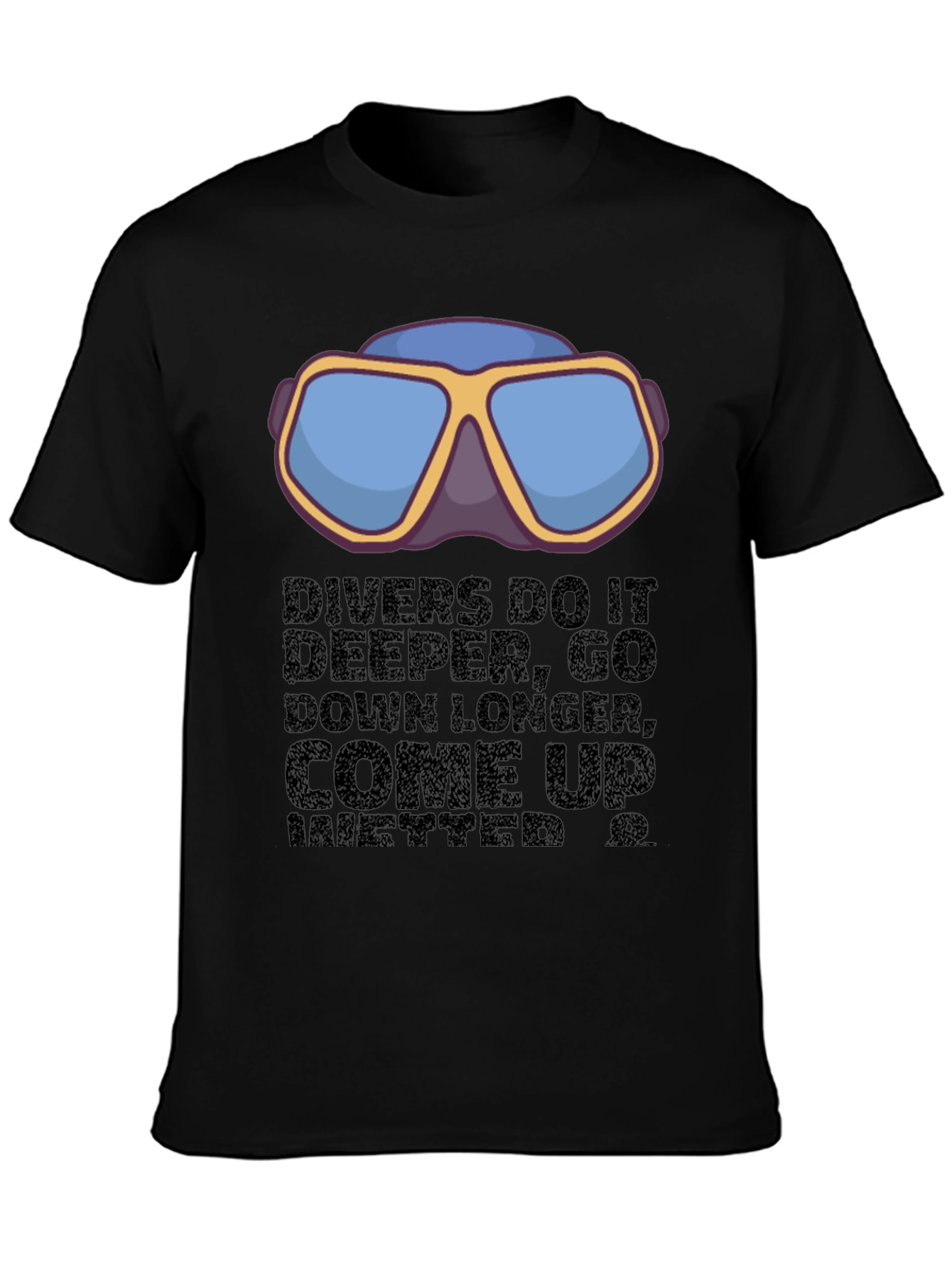 Divers Motto Graphic T-Shirt - Black