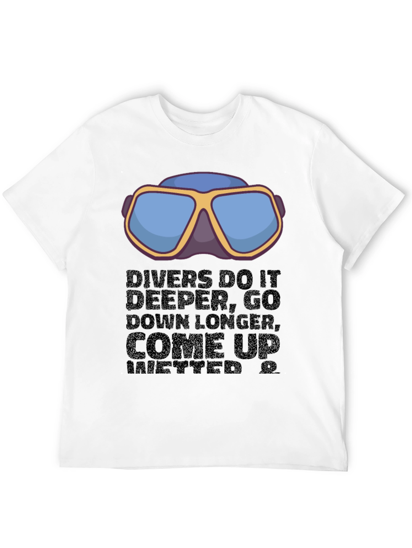 Divers Motto Graphic T-Shirt - Black