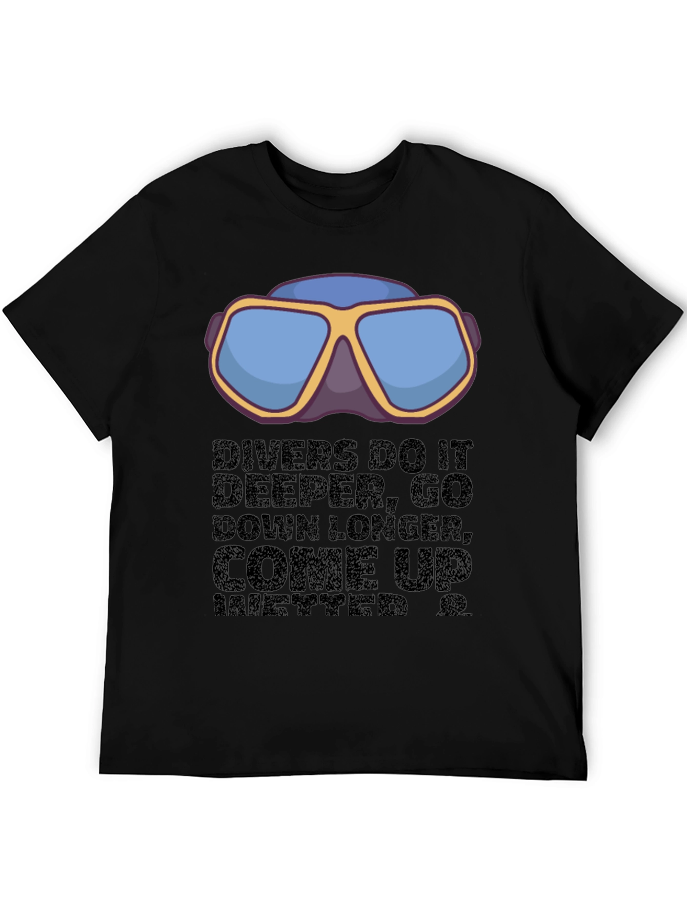 Divers Motto Graphic T-Shirt - Black
