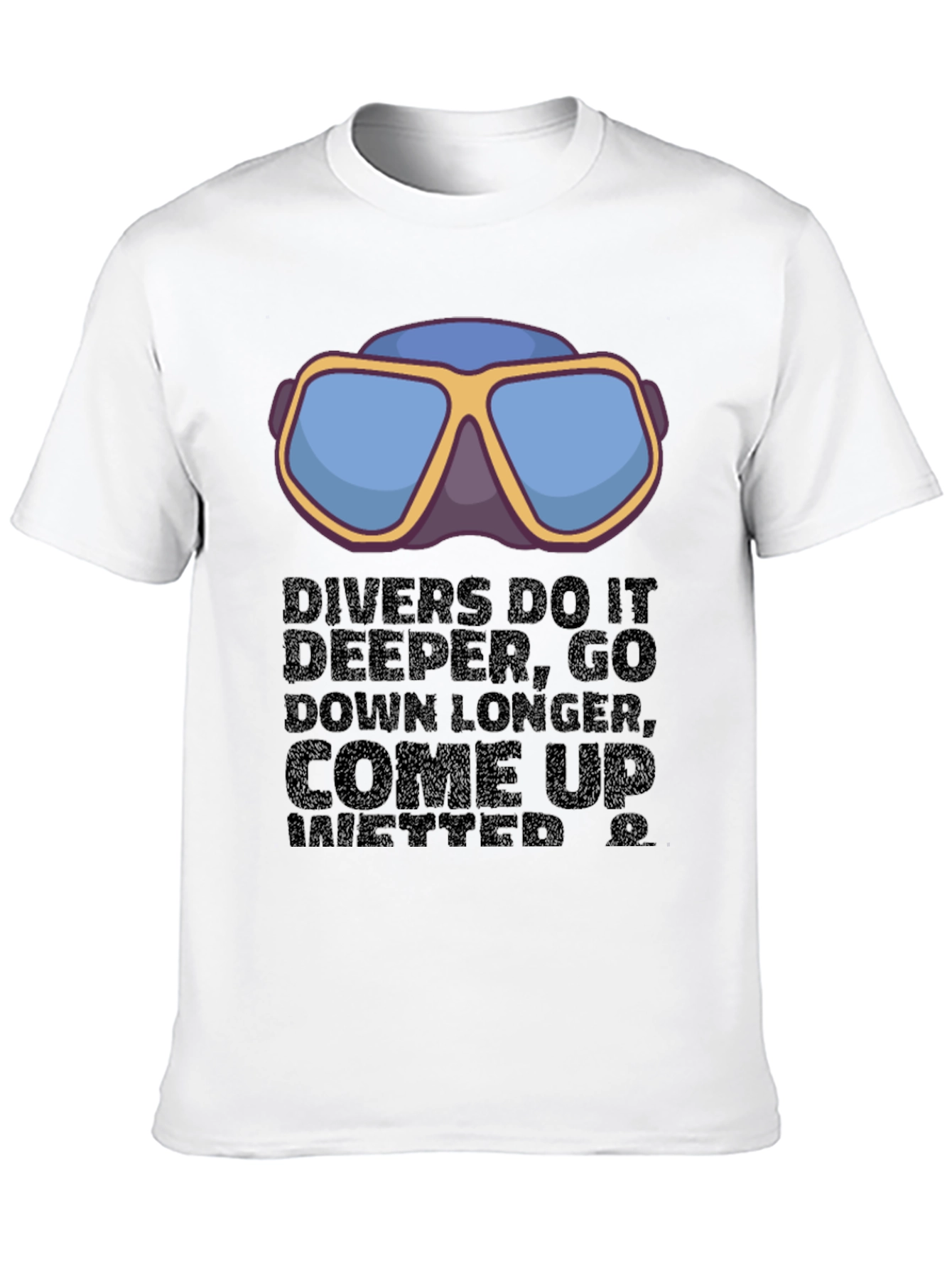 Divers Motto Graphic T-Shirt - Black