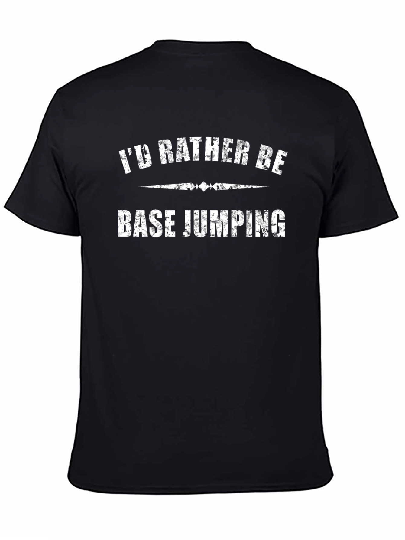 Base Jumping Graphic T-Shirt - Black Crew Neck