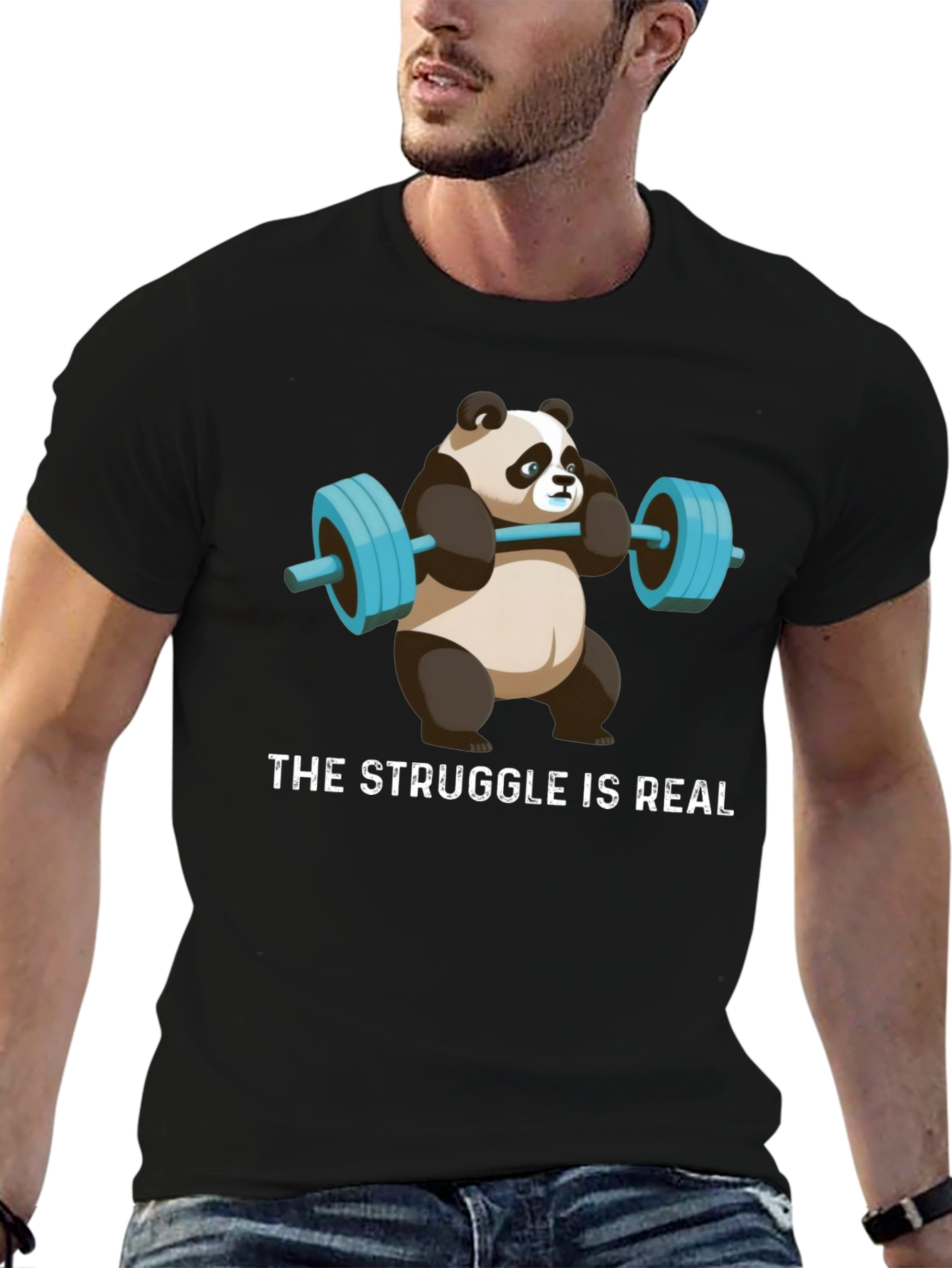 Weightlifting Panda T-Shirt - Funny Gym Apparel