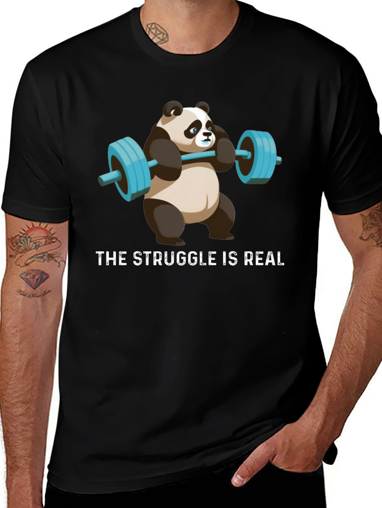 Weightlifting Panda T-Shirt - Funny Gym Apparel