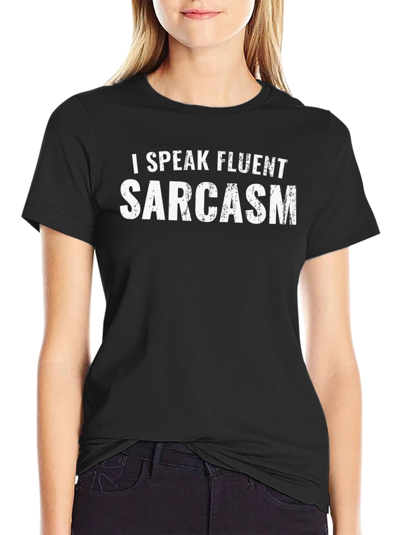 Fluent Sarcasm Graphic Tee - Black Cotton T-Shirt