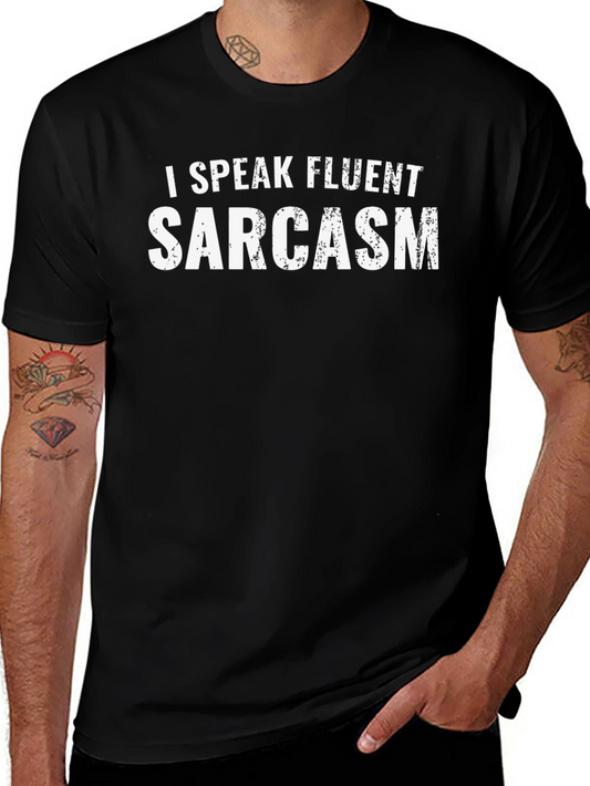 Fluent Sarcasm Graphic Tee - Black Cotton T-Shirt