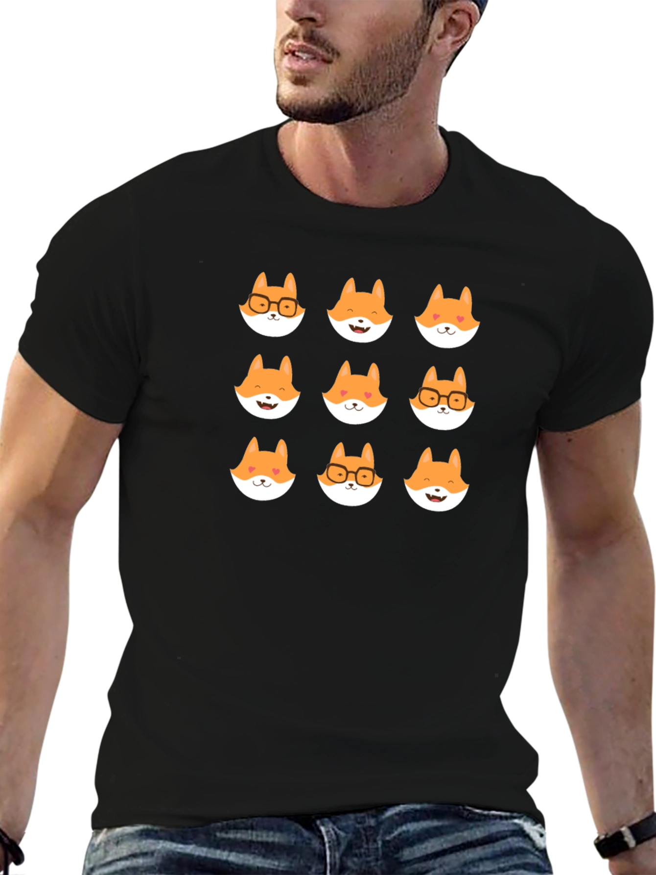 Fox Faces Graphic Tee - Soft Cotton Unisex Shirt