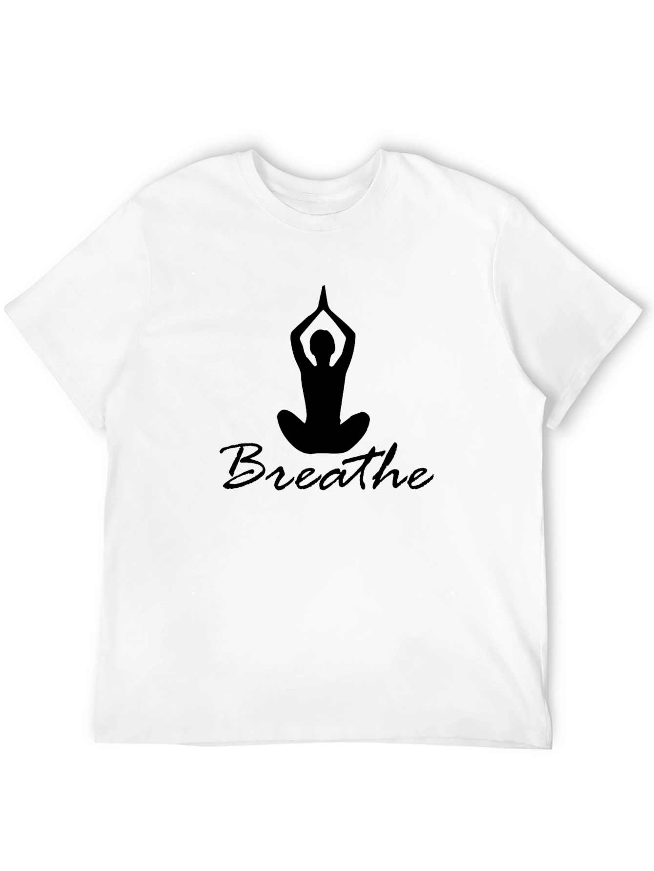 Breathe Yoga Pose Graphic Tee - Black