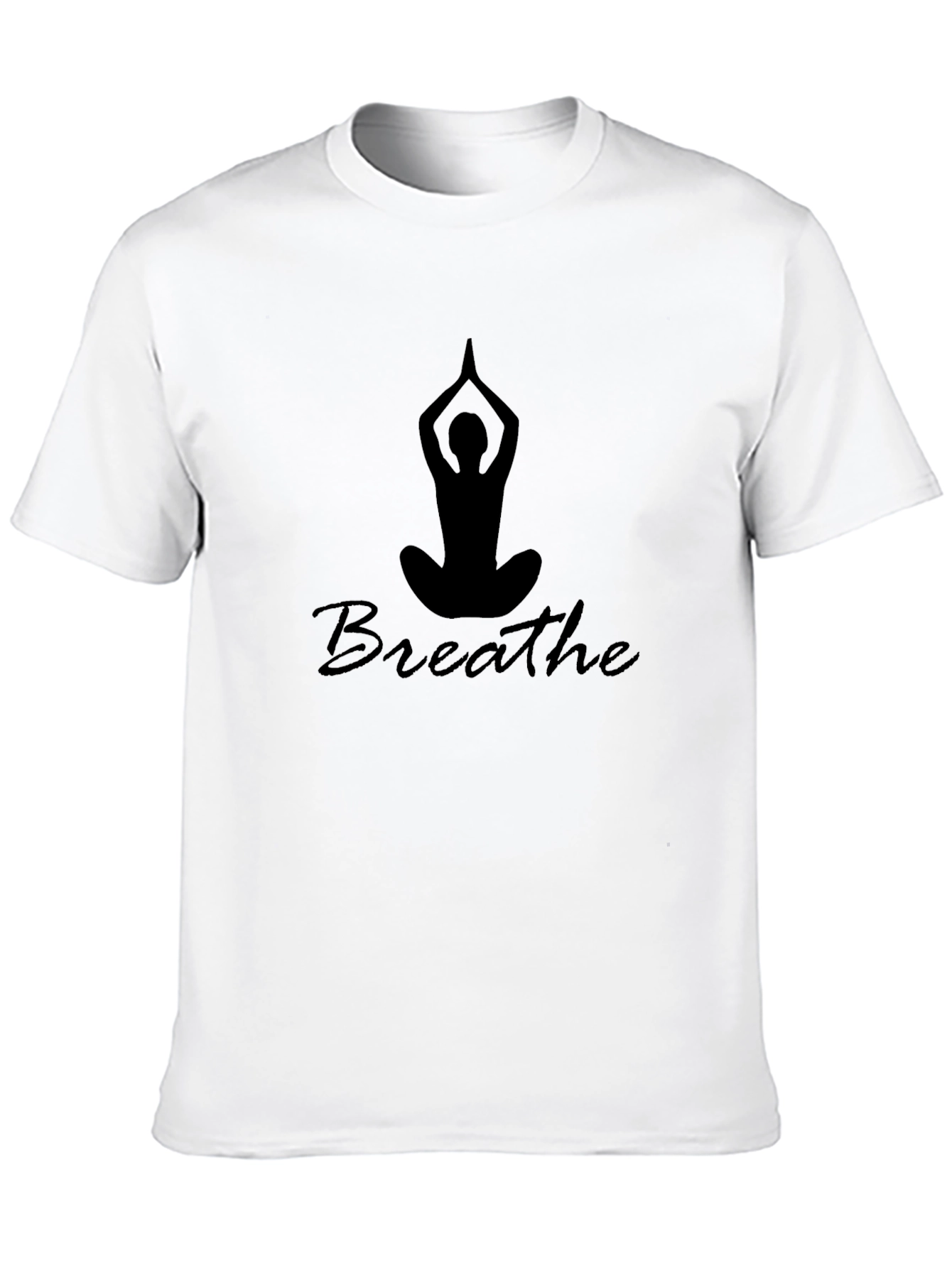 Breathe Yoga Pose Graphic Tee - Black