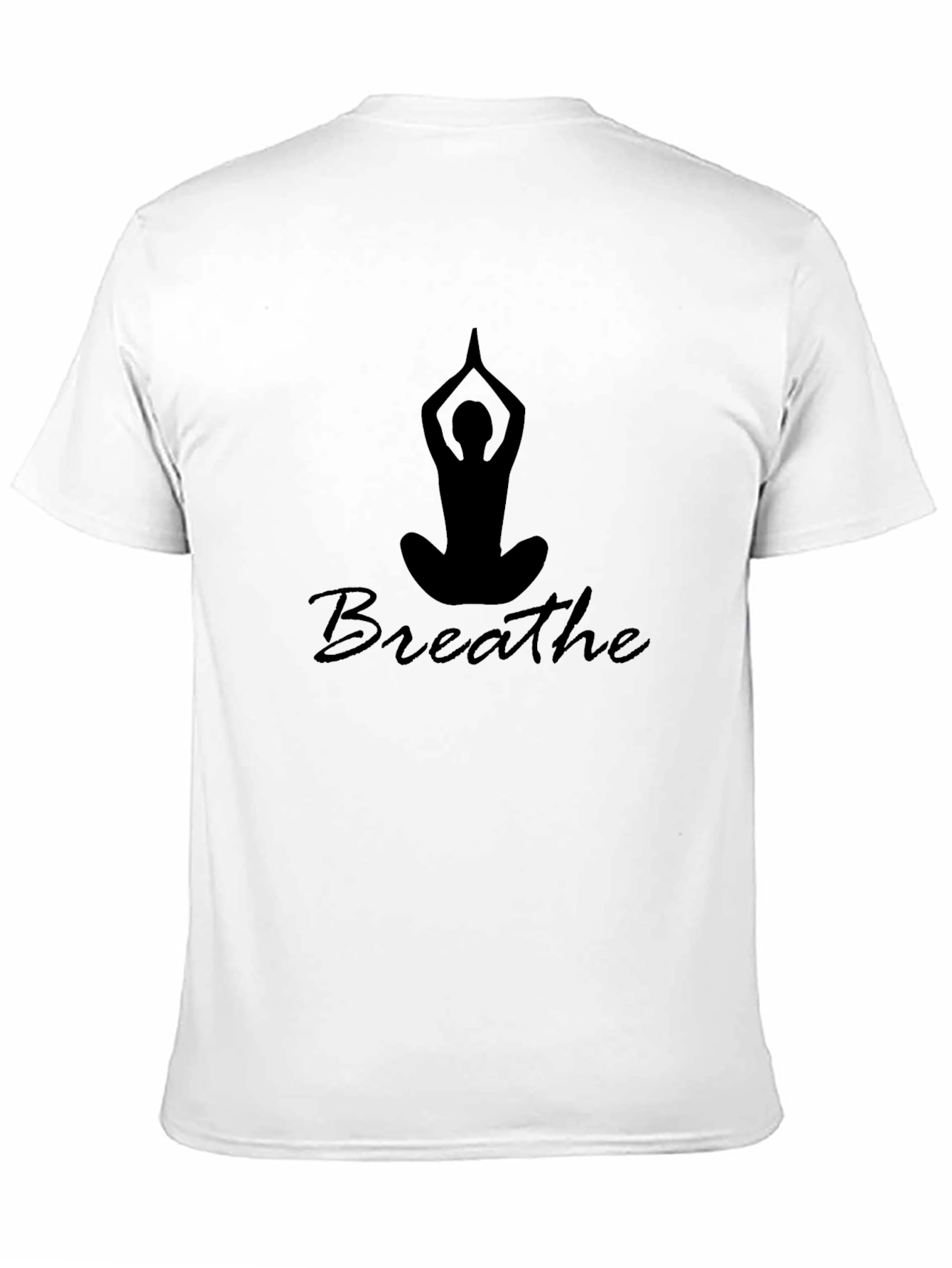 Breathe Yoga Pose Graphic Tee - Black