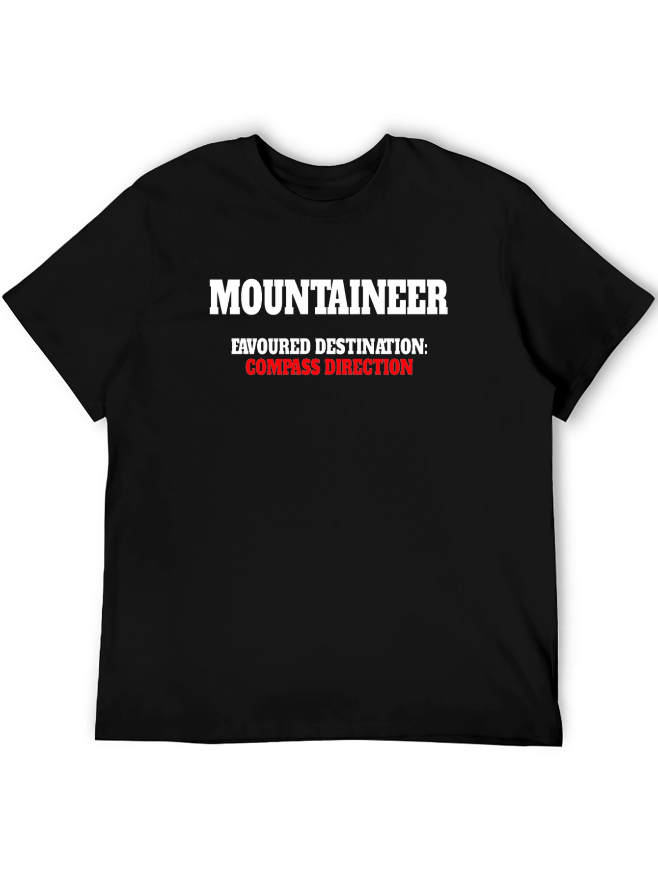 Mountaineer Compass Direction Black T-Shirt