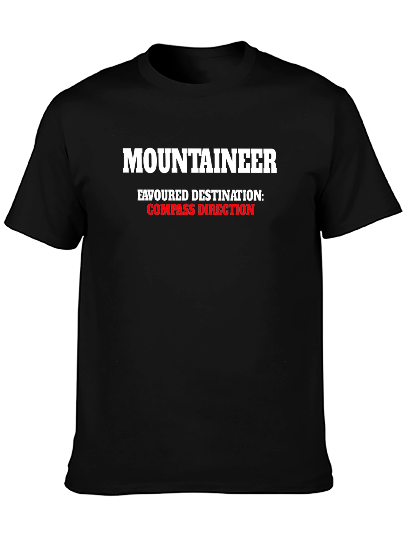 Mountaineer Compass Direction Black T-Shirt
