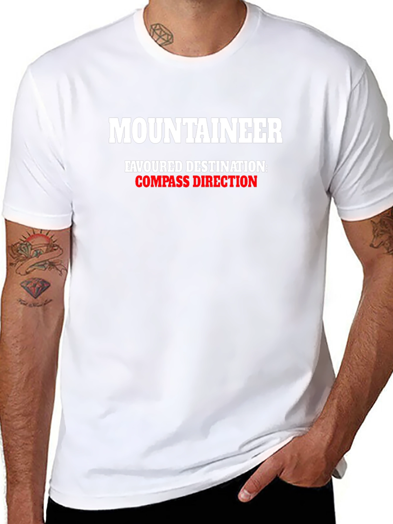 Mountaineer Compass Direction Black T-Shirt