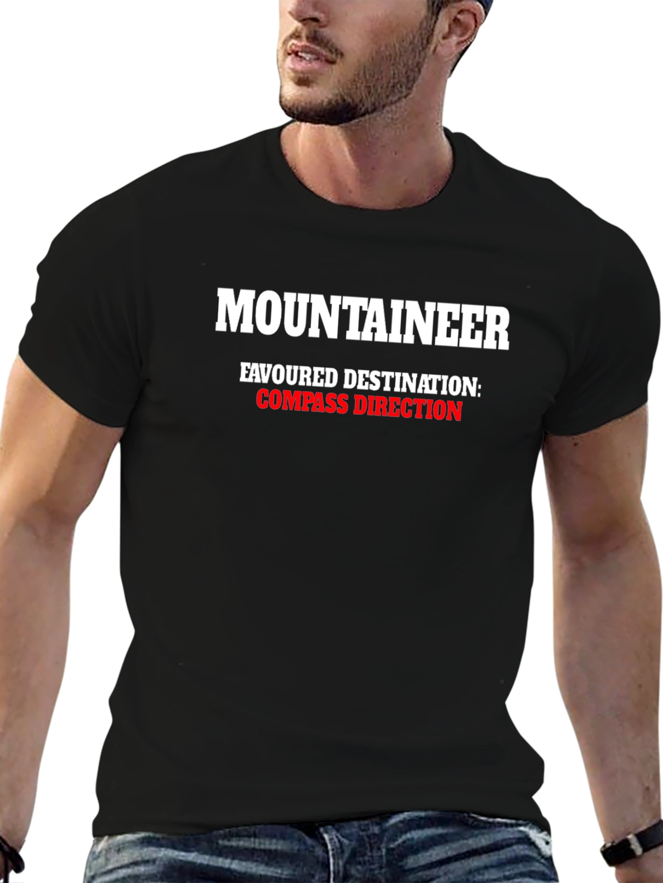 Mountaineer Compass Direction Black T-Shirt