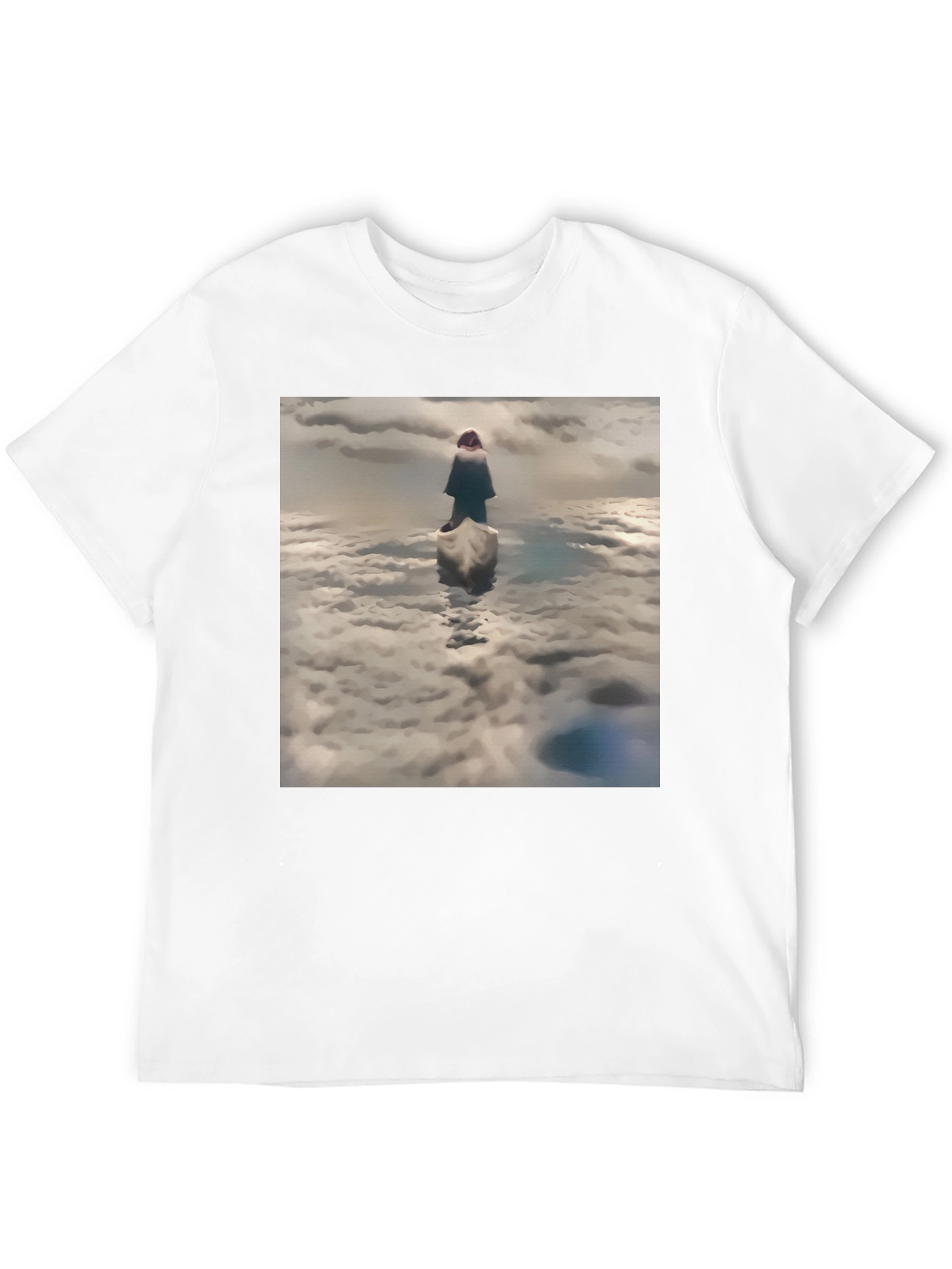 Cloud Walker Graphic Tee - Soft Black Cotton