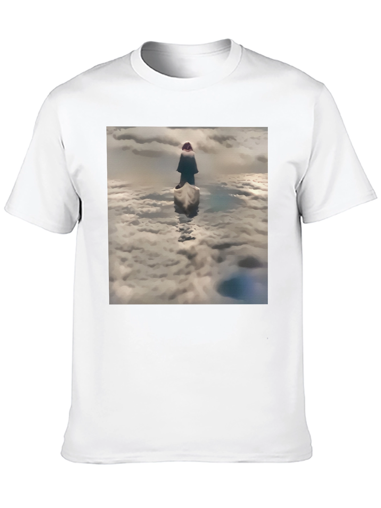 Cloud Walker Graphic Tee - Soft Black Cotton