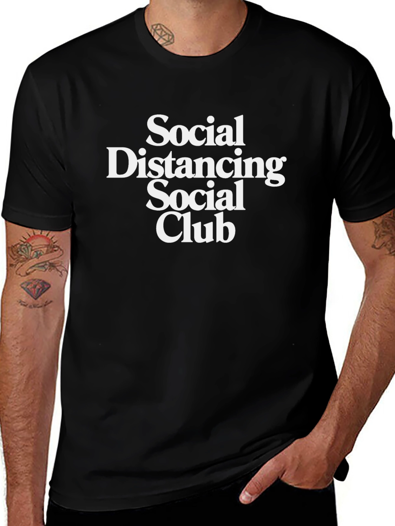 Social Distancing Club Black T-Shirt