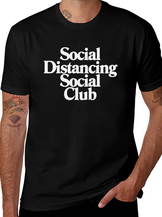 Social Distancing Club Black T-Shirt