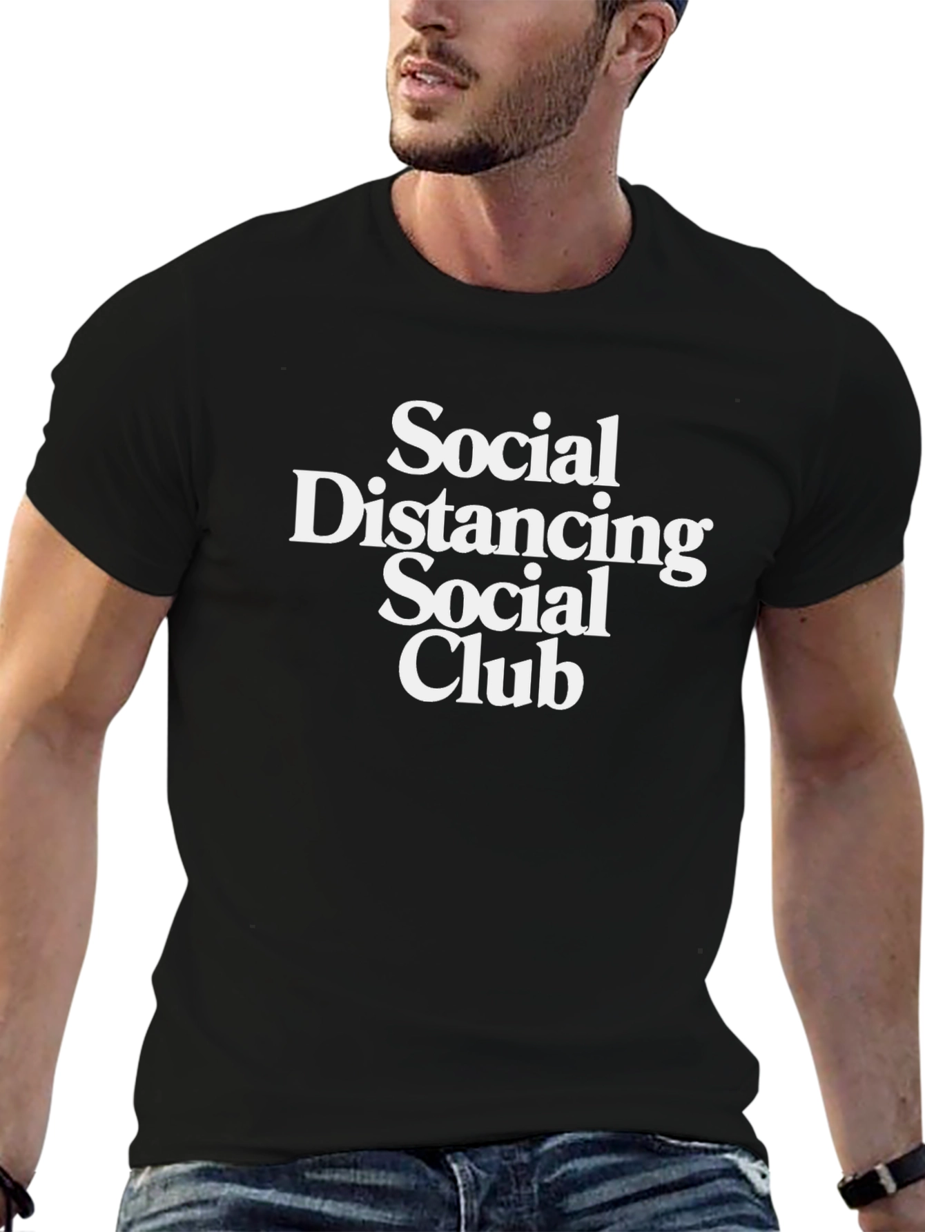 Social Distancing Club Black T-Shirt