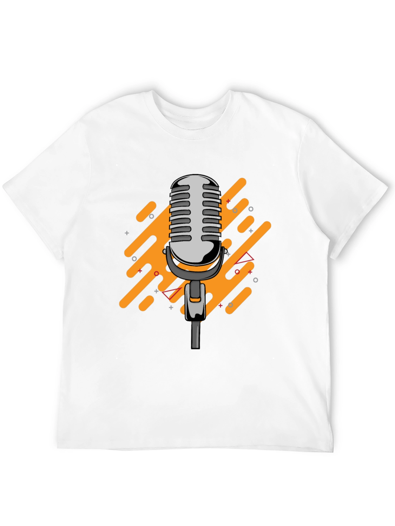 Retro Microphone Graphic Black T-Shirt