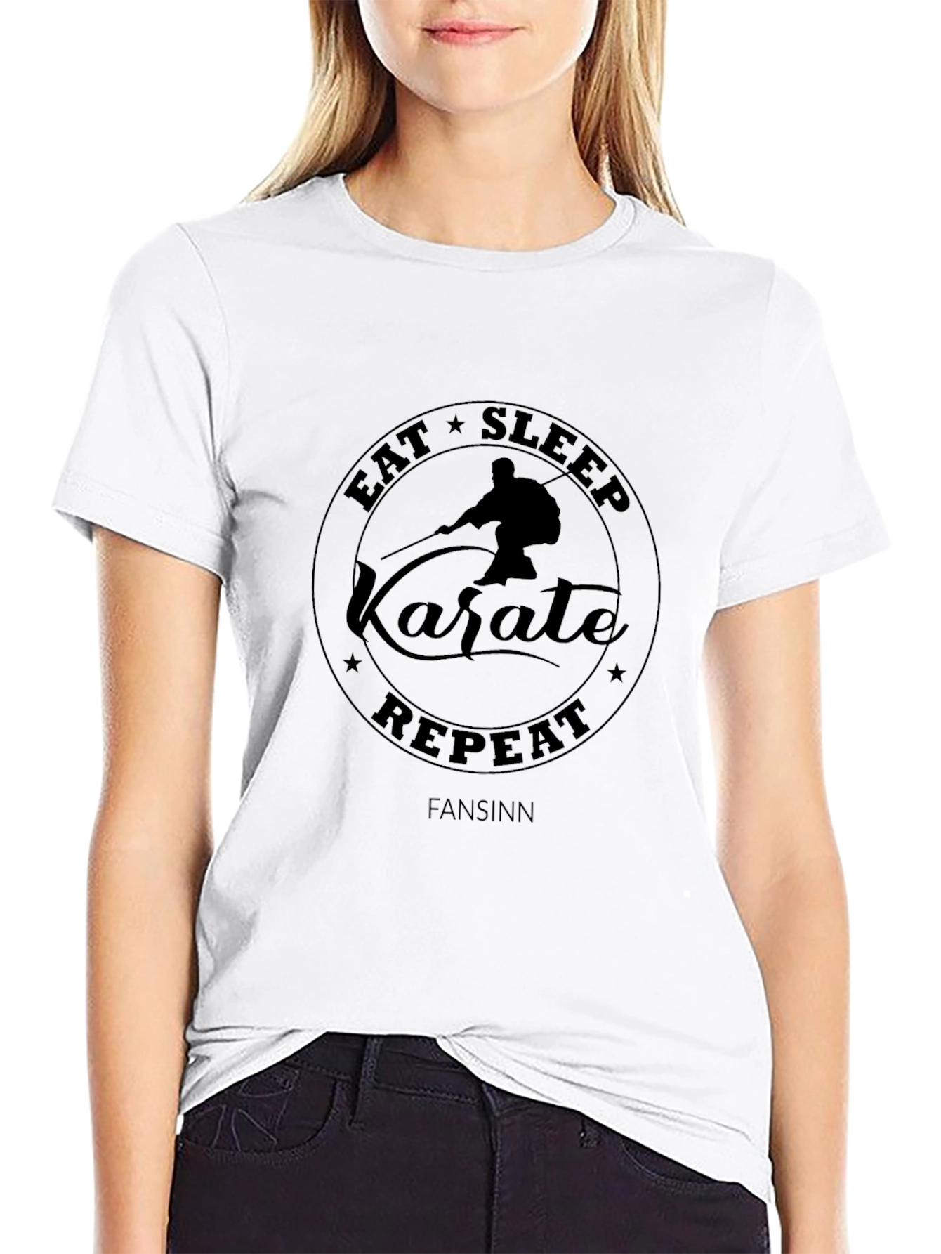 Eat Sleep Karate Repeat T-Shirt Black