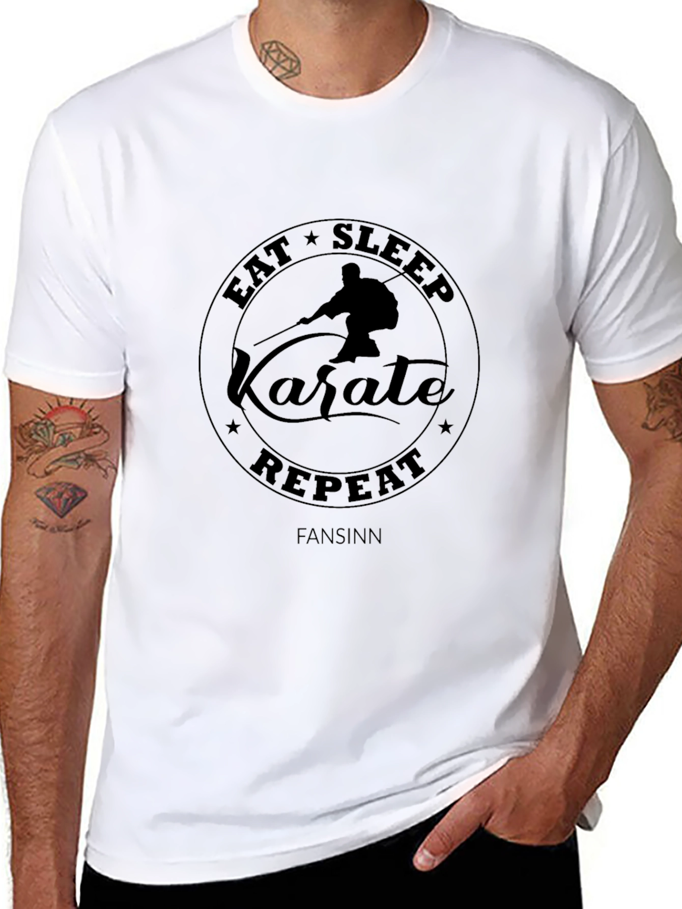 Eat Sleep Karate Repeat T-Shirt Black