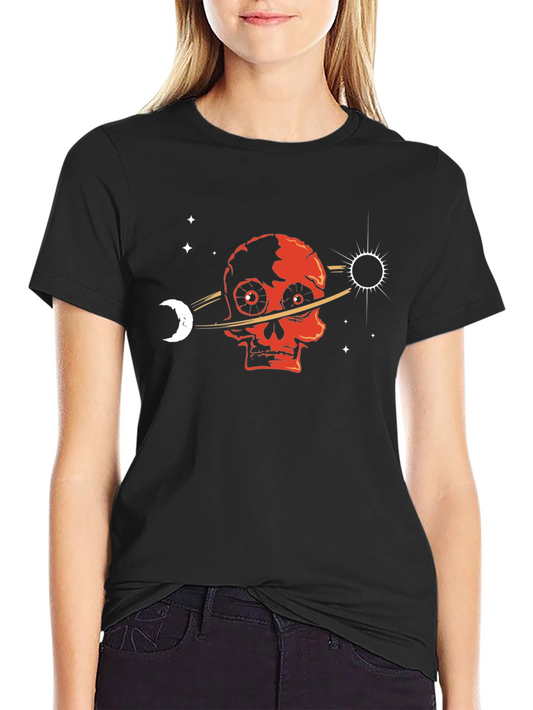 Skull Planet T-Shirt - Gothic Space Design
