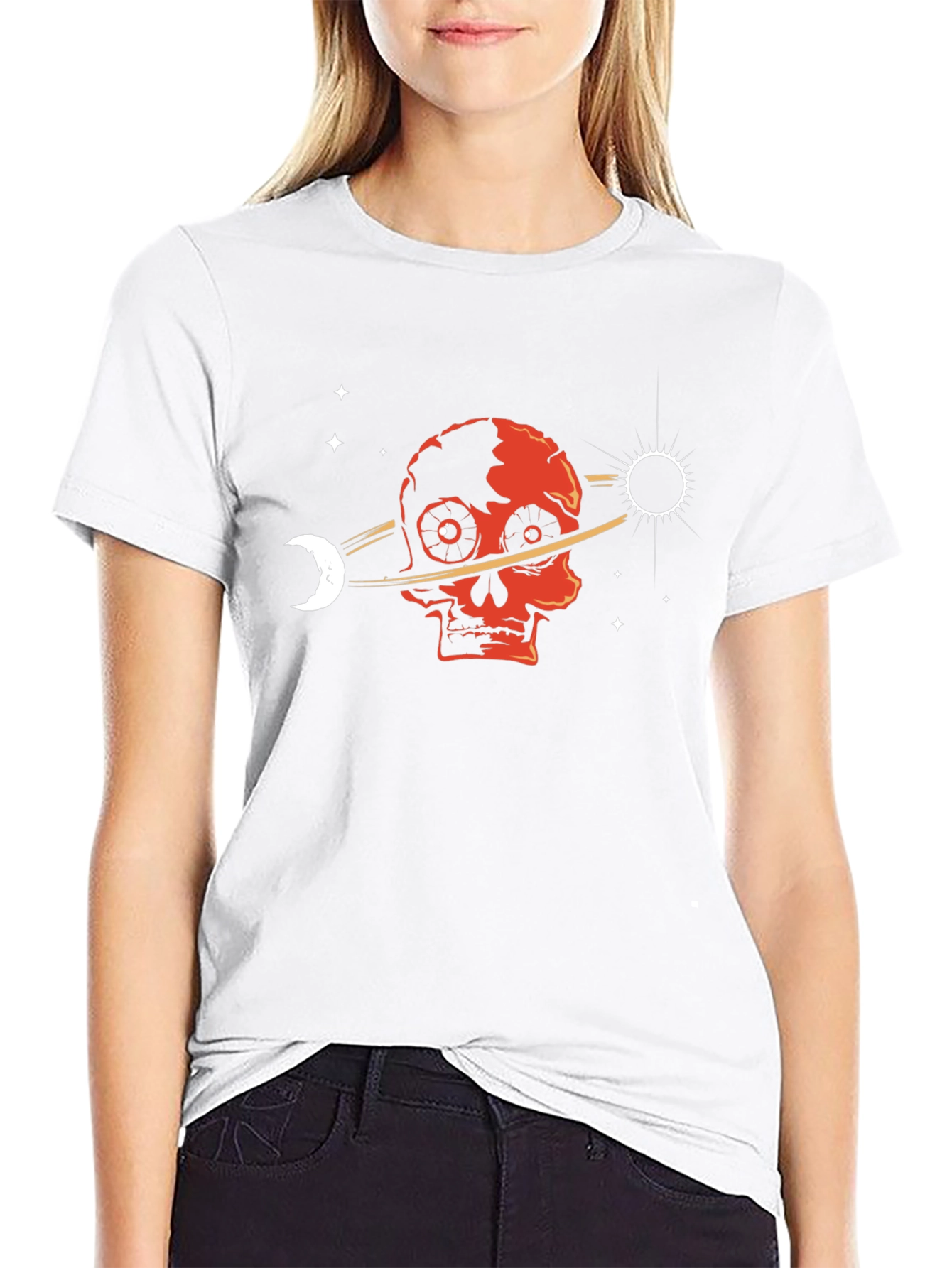 Skull Planet T-Shirt - Gothic Space Design