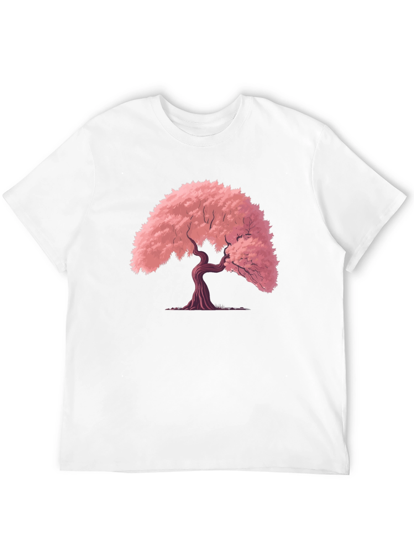 Cherry Blossom Tree Graphic Tee - Black Cotton T-Shirt