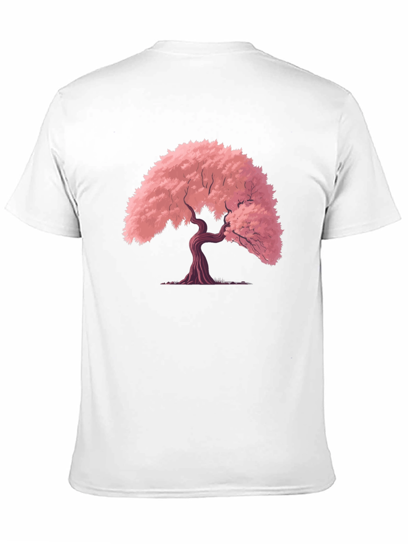 Cherry Blossom Tree Graphic Tee - Black Cotton T-Shirt