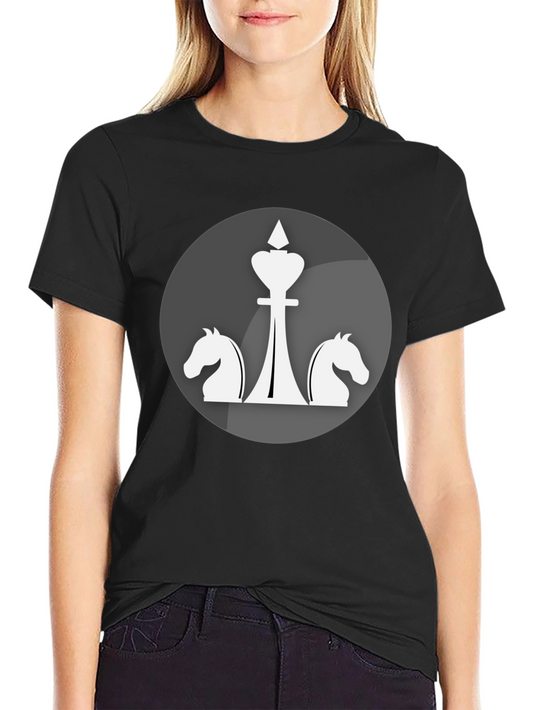 Chess Piece Graphic Tee - Knight & King Design