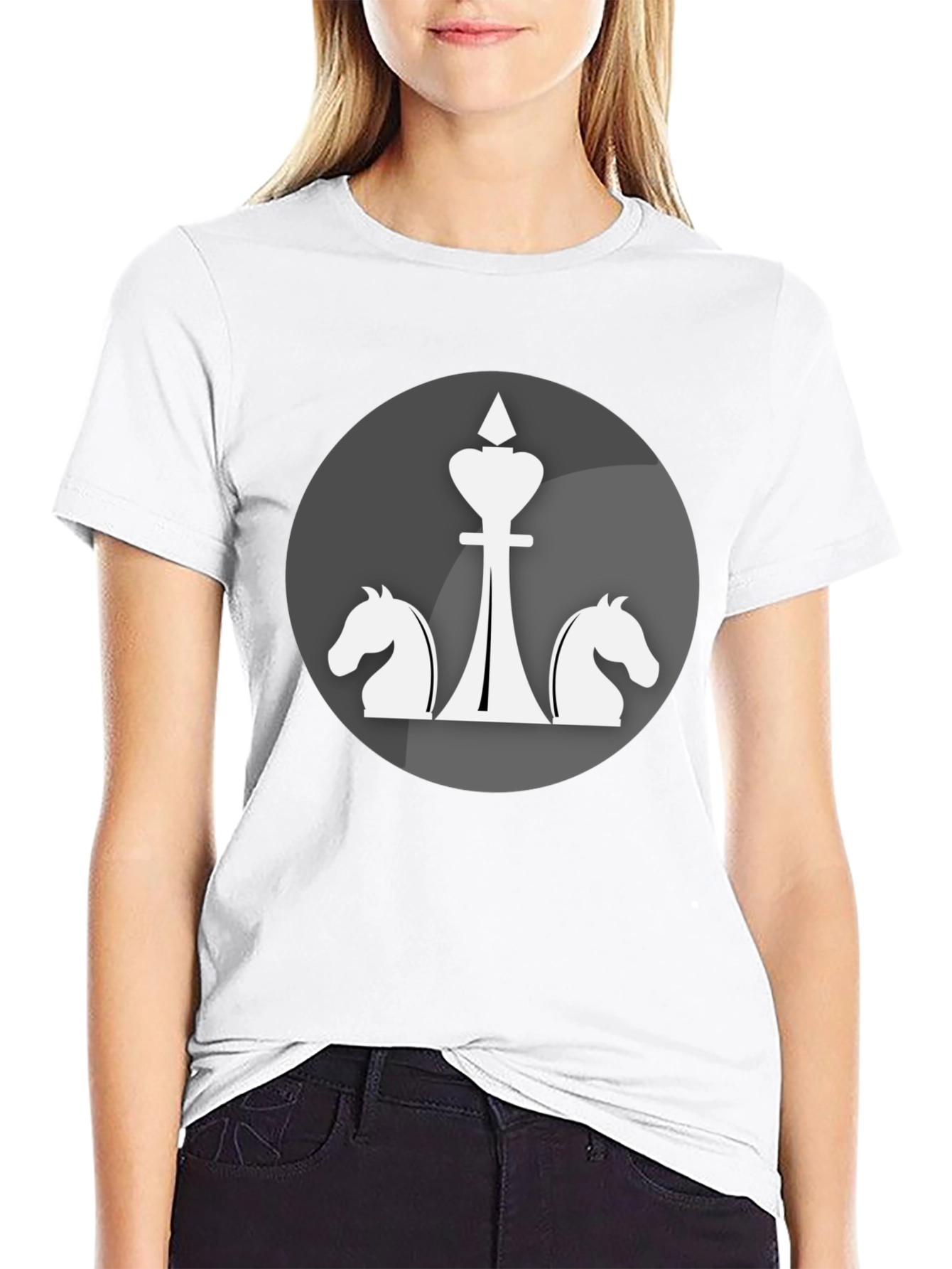 Chess Piece Graphic Tee - Knight & King Design