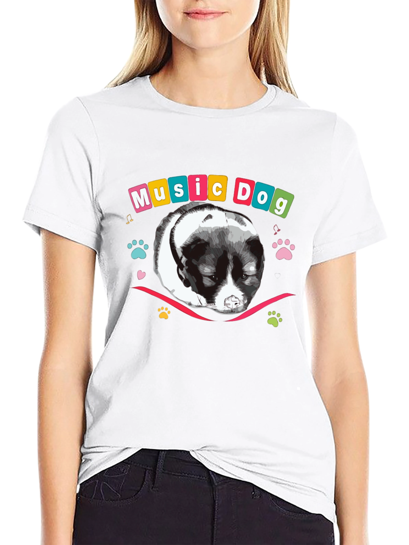 Music Dog Graphic Tee - Mens Black T-Shirt