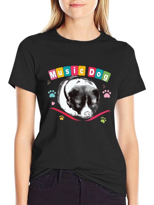 Music Dog Graphic Tee - Mens Black T-Shirt