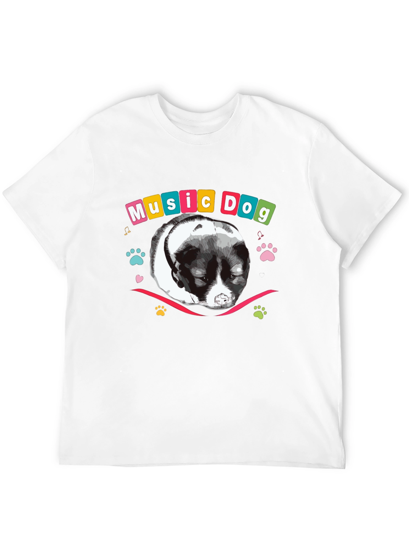 Music Dog Graphic Tee - Mens Black T-Shirt