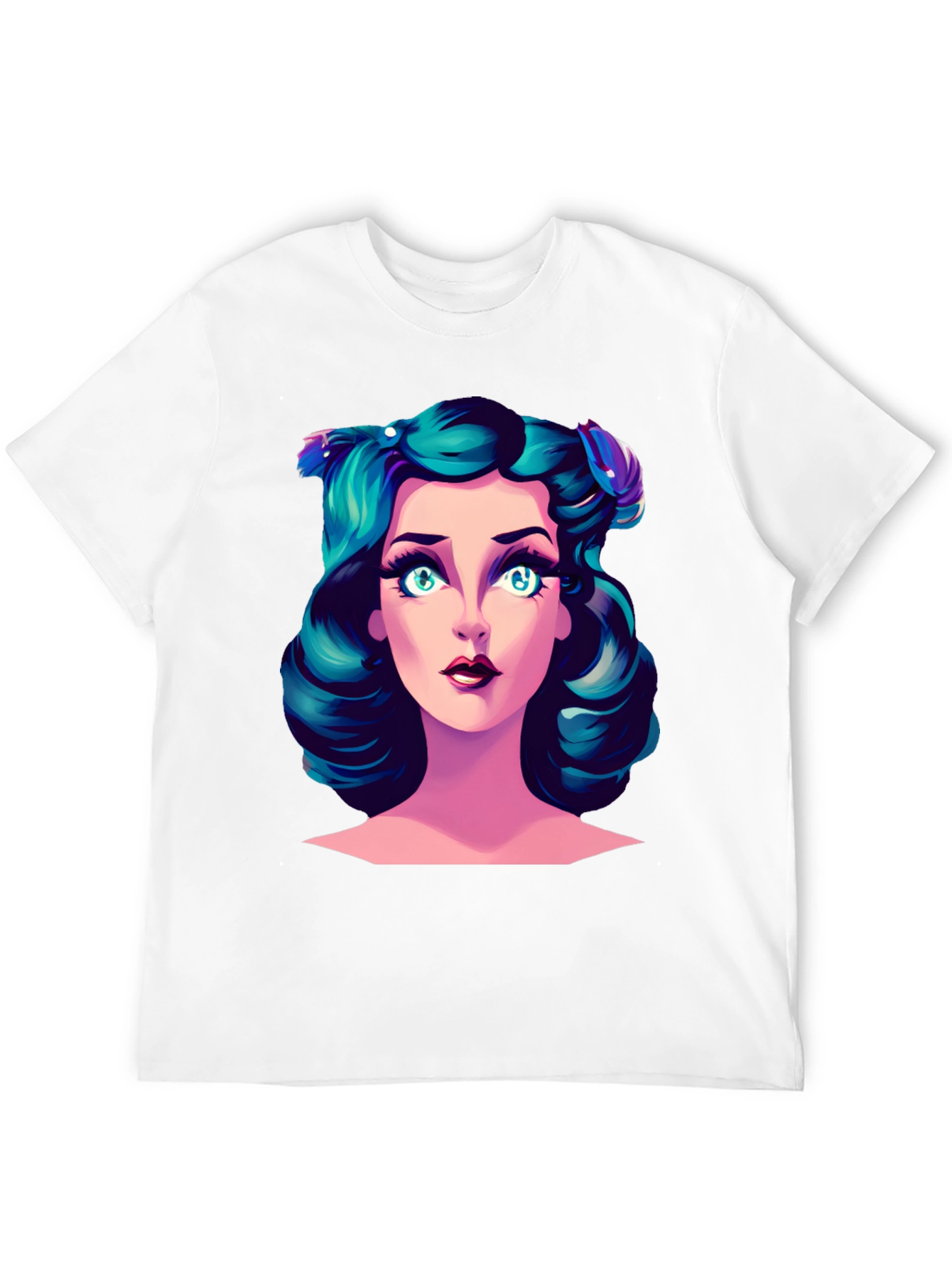 Cartoon Girl Graphic Tee - Black T-Shirt